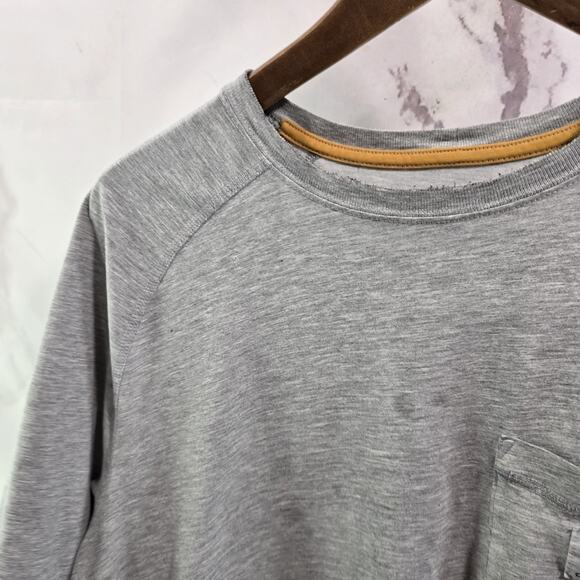 Carhartt T Shirt Mens Large Gray Pocket Relaxed Fit Short Sleeve Delmont Raglan - Picture 2 of 9